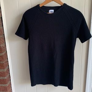 Zara ribbed black tee